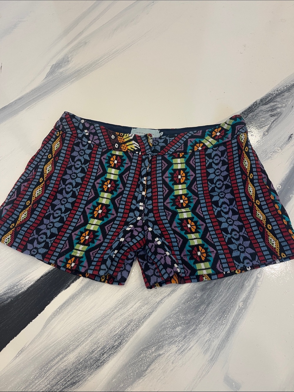 Judith March Multicolor Aztec High Waist Shorts